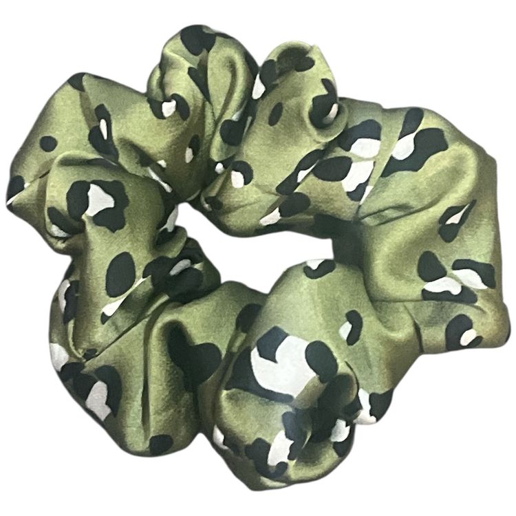 Green Leopard Print Scrunchie